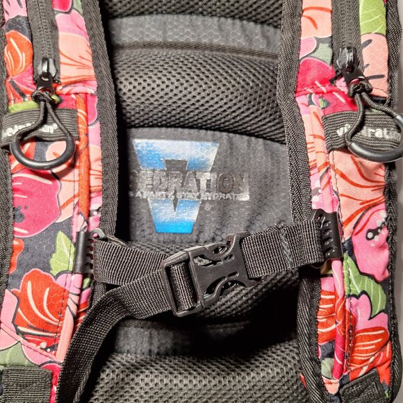 Vibedration Hydration Backpack w/o bladder - pink red floral - USED main image 15